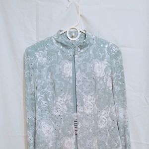 Jessica Howard Dress size 8P blue white embellished 2 piece formal party aline